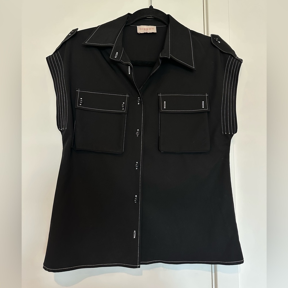 CIEBON Black Button-Up Shirt NWOT